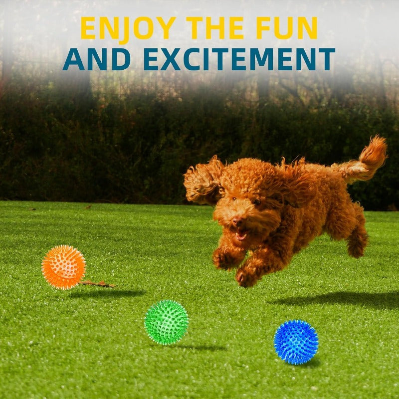 6 Pack Squeaky Dog Toy Balls, Floating Dog Pool Balls, Spiky Dog Balls Water Toys, Durable Interactive Fetch Toys for Puppy, Dog Chew Toys for Teething