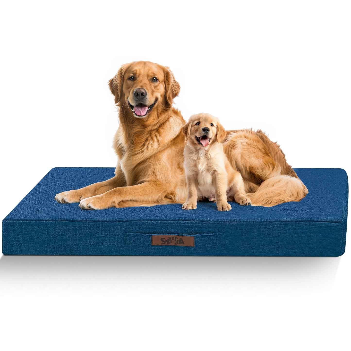 Cooling Dog Crate Bed - Indestructible Orthopedic High Quality Dog Bed for Large Dogs, Removable Washable Cover, Chew Proof, Suitable for Dogs, Navy Blue-Christmas Dog Stuff Clearance