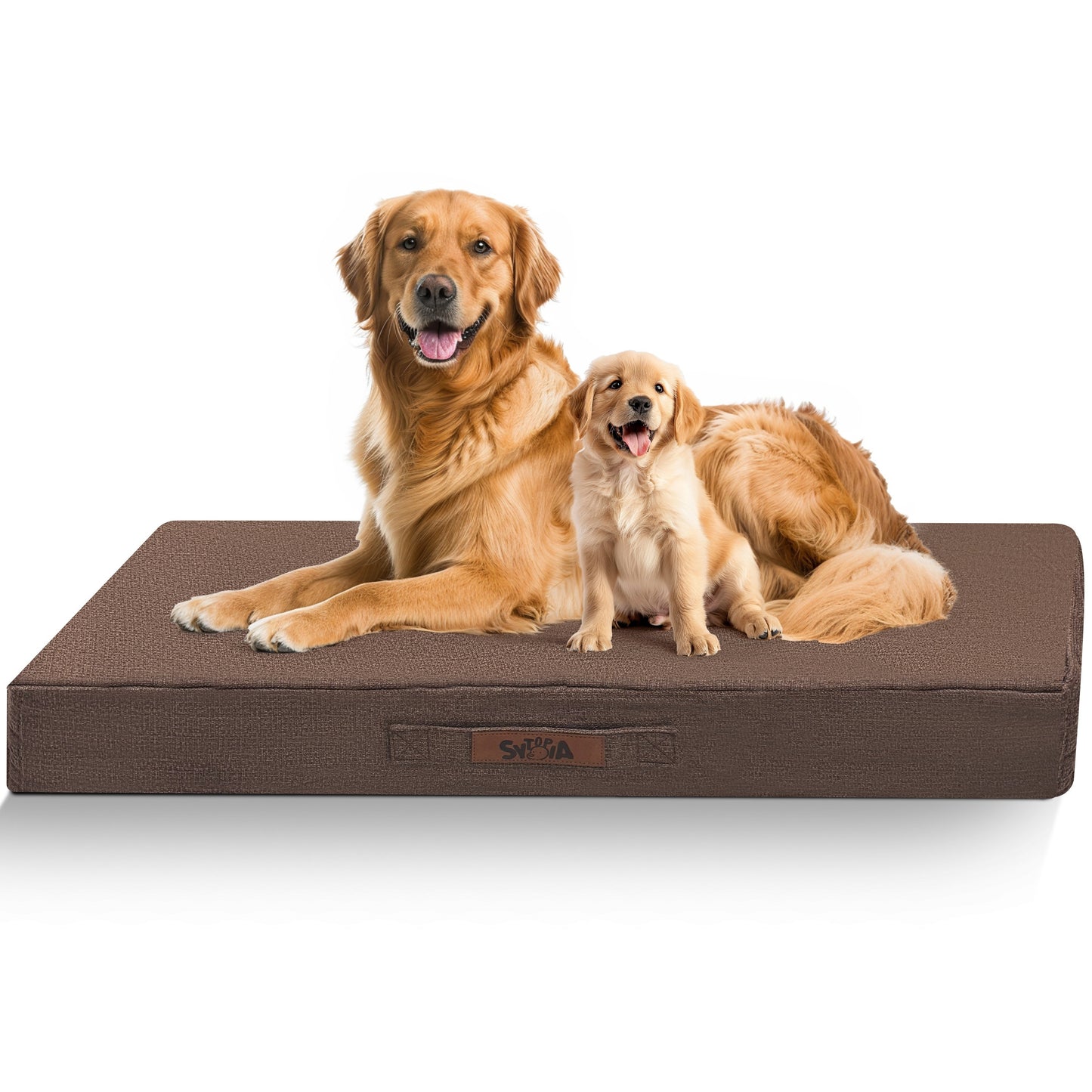 XXL Dog Crate Bed - Indestructible Orthopedic High Quality Dog Bed for Large Dogs, Removable Washable Cover, Chew Proof, Suitable for Dogs Up to 130 Lbs, Caramel-Christmas Dog Stuff Clearance