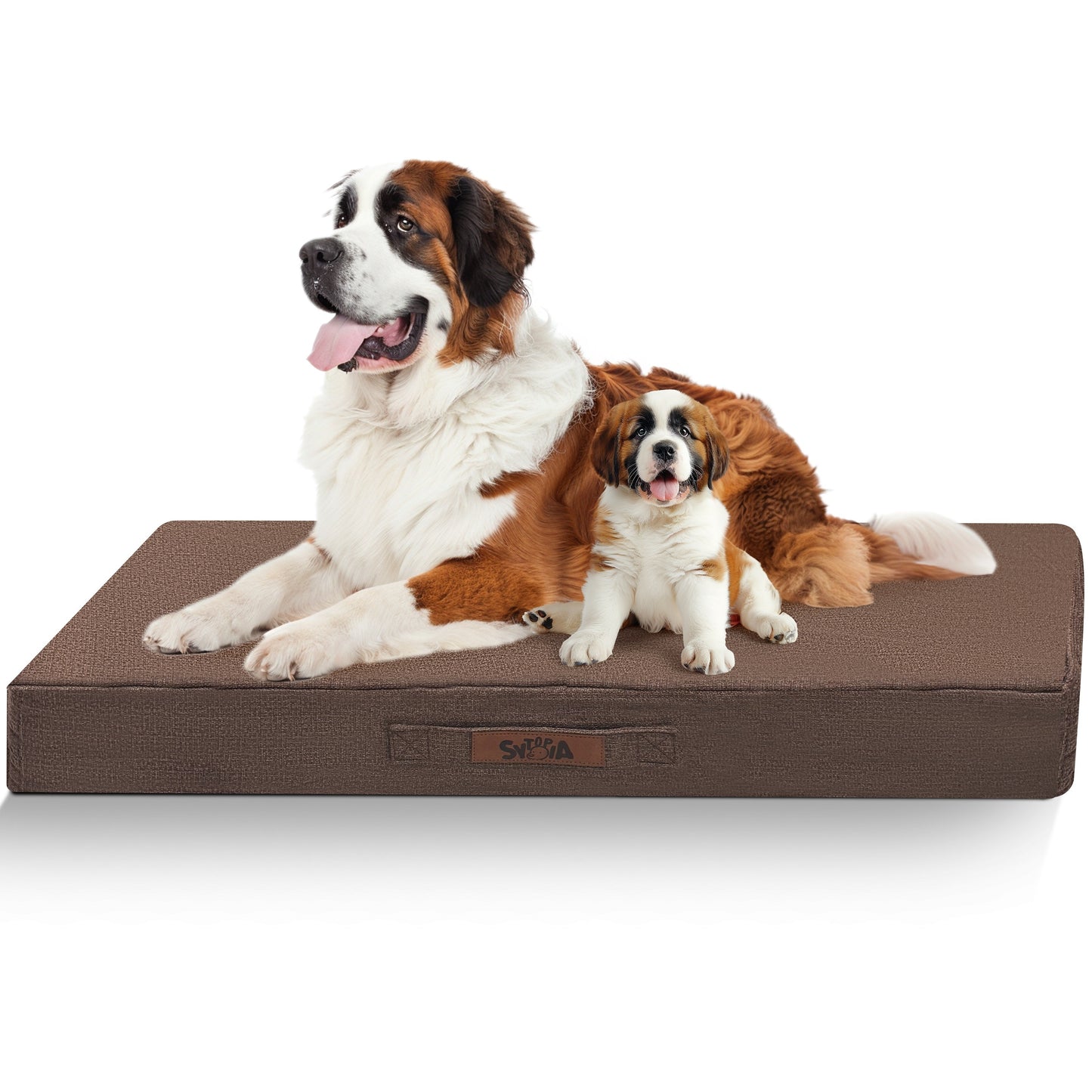 XXL Dog Crate Bed - Indestructible Orthopedic High Quality Dog Bed for Large Dogs, Removable Washable Cover, Chew Proof, Suitable for Dogs Up to 130 Lbs, Caramel-Christmas Dog Stuff Clearance