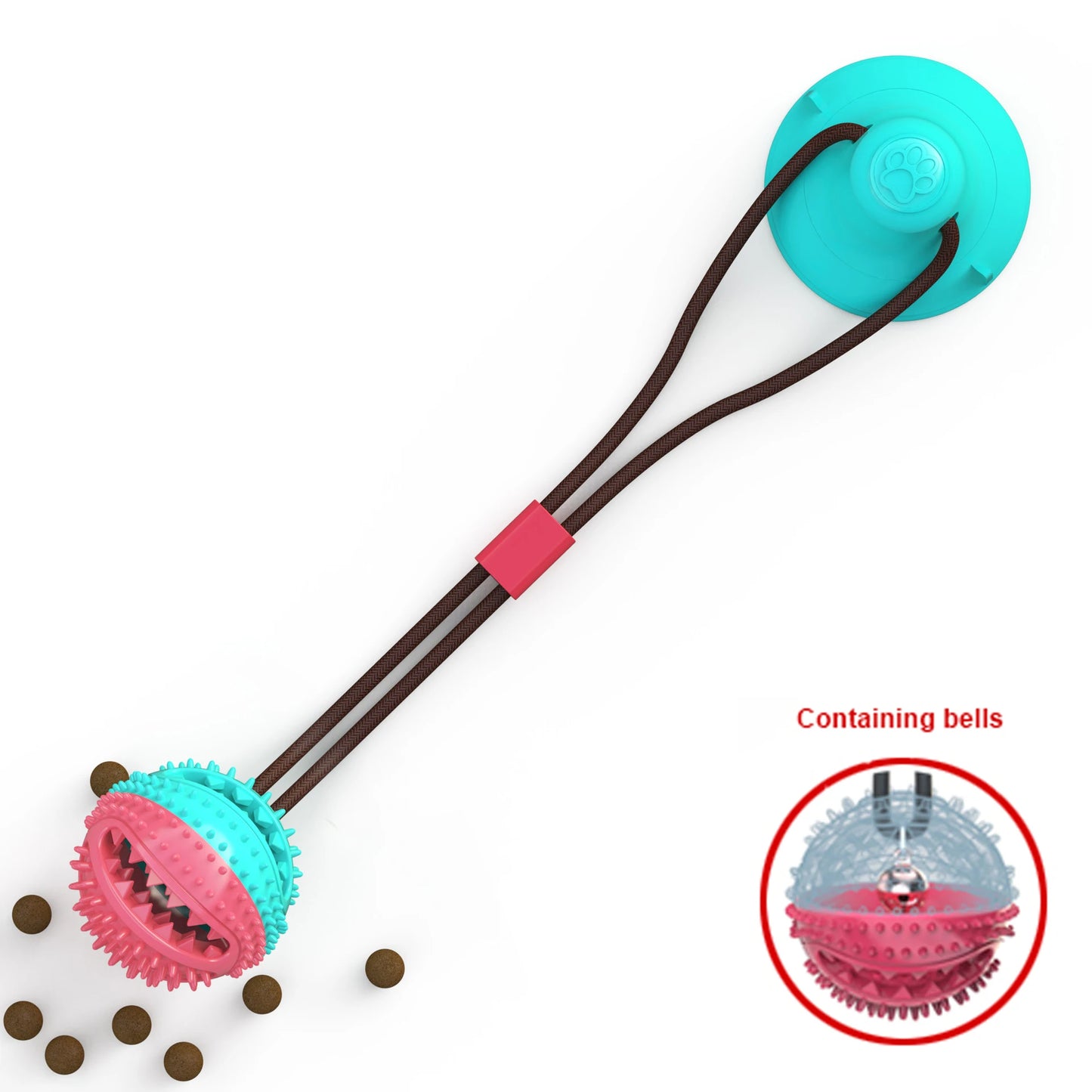 Dog Toys Silicon Suction Cup Tug Interactive Dog Ball Toy For Pet Chew Bite Tooth Cleaning Toothbrush Feeding Pet Supplies