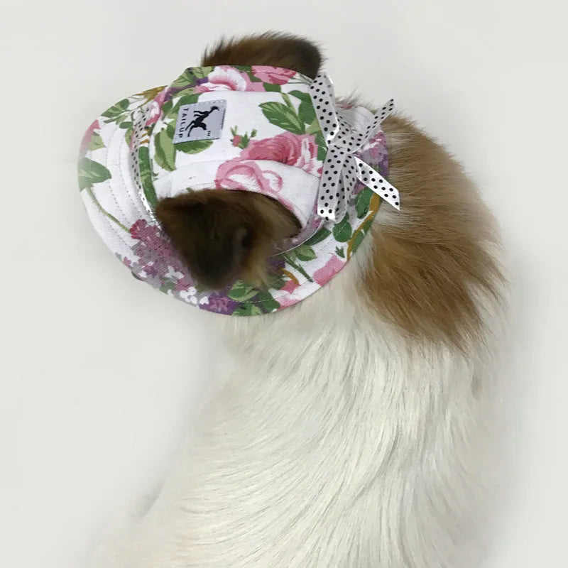 Princess Dog Hat Cat Cap Sunbonnet Small Pets Mesh strap Summer Outdoor Hike Sun Outdoor Hiking Sports