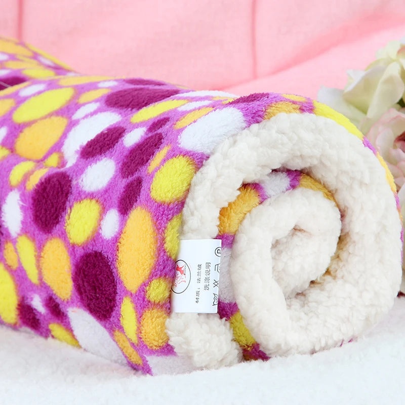 100*70cm Winter Lovely Pet Cushion dog Mat Warm Star Print Puppy Fleece Mattress small dogs Blanket Bed Cat Pad ZL289-1