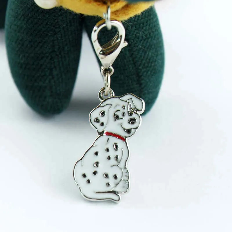 Dalmatian dog pendant key chains for men women white gold color metal alloy pet bag charm car keychain key ring holder keyring