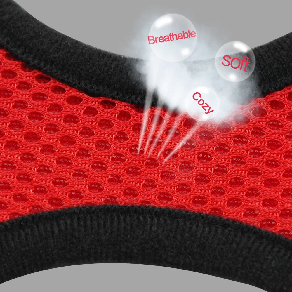 Breathable Mesh Small Dog Pet Harness and Leash Set Puppy Cat Vest Harness Collar