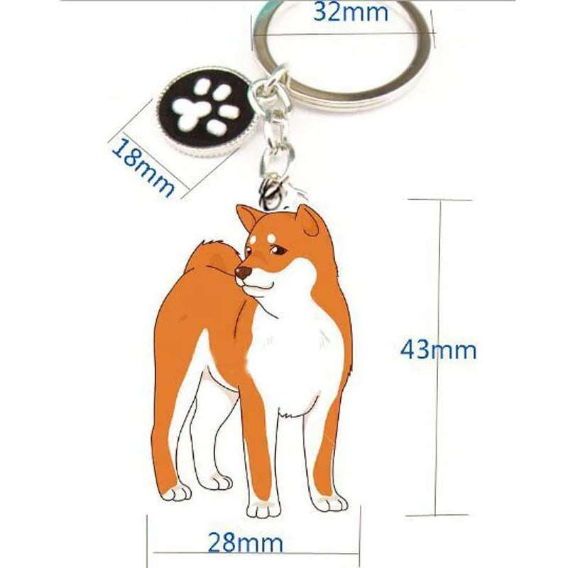 Japanese Akita DIY pendant key chains for men women dog charm bag keychain car key ring Fashion Gifts Accessories