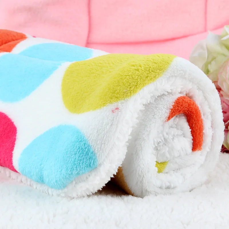 100*70cm Winter Lovely Pet Cushion dog Mat Warm Star Print Puppy Fleece Mattress small dogs Blanket Bed Cat Pad ZL289-1
