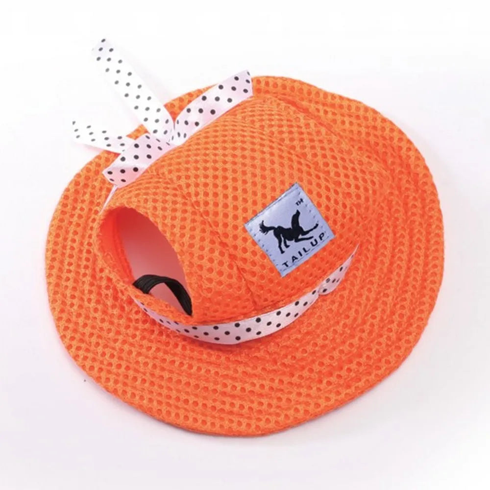Princess Dog Hat Cat Cap Sunbonnet Small Pets Mesh strap Summer Outdoor Hike Sun Outdoor Hiking Sports