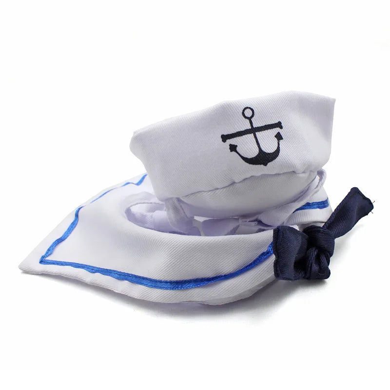 Funny Pet Cat Costumes Small Dog Rabbit Apparel Clothes For Halloween Cosplay Navy Sailor Clothes Jacket Cloak Dog Accessories