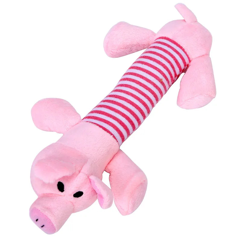 Popular Pet Dog Cat Funny Fleece Durability Plush Dog Toys Squeak Chew Sound Toy Fit for All Pets Elephant Duck Pig Plush Toys