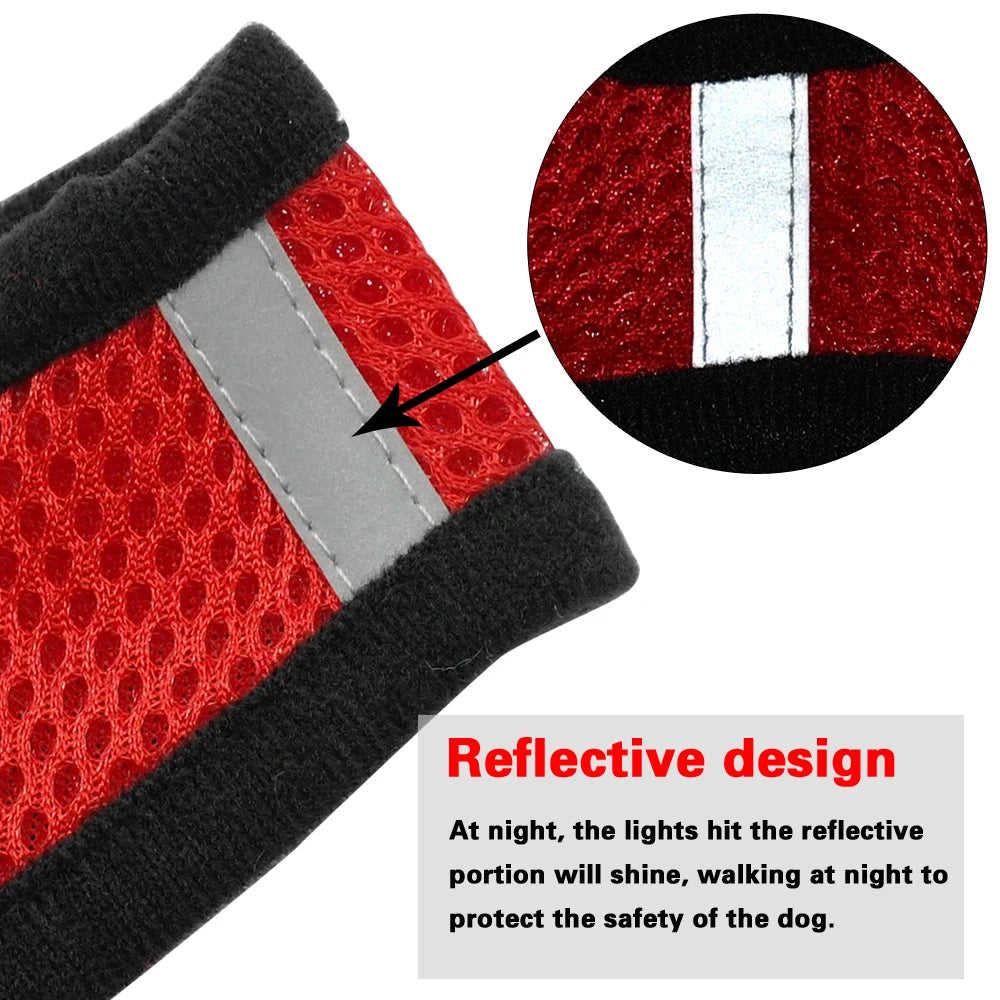 Breathable Mesh Small Dog Pet Harness and Leash Set Puppy Cat Vest Harness Collar