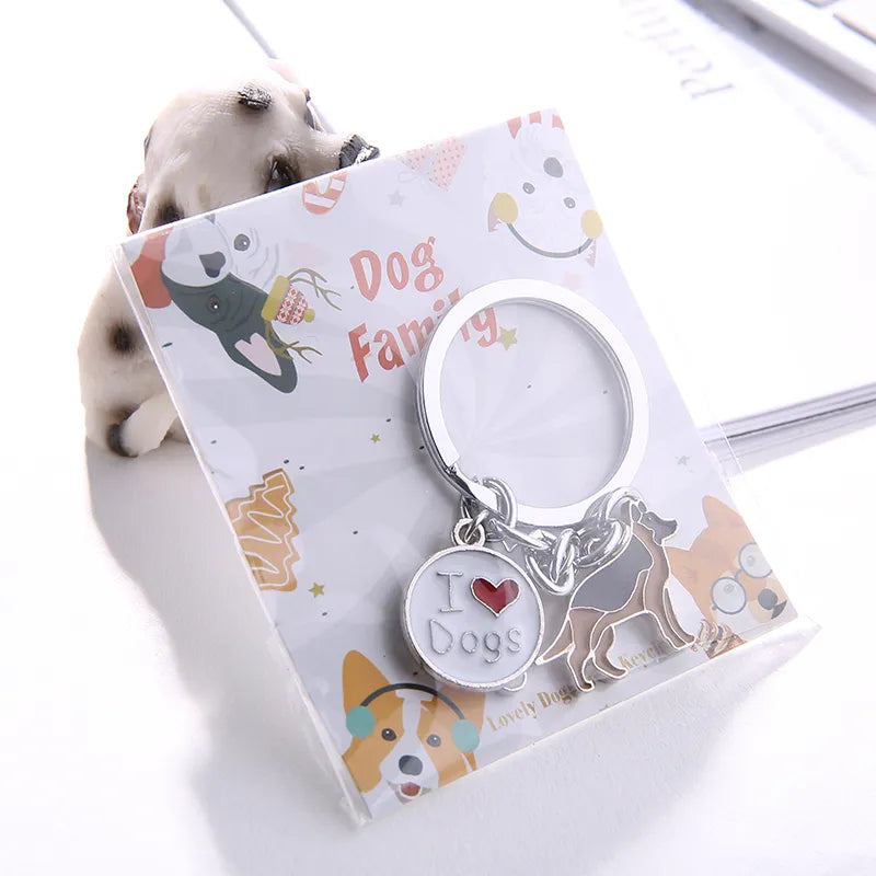 Poodle Teddy Dog Pendant Key Chains For Women Men Girls Metal Car Key Ring Keychain Bag Charm DIY Accessories Couple Lover gift