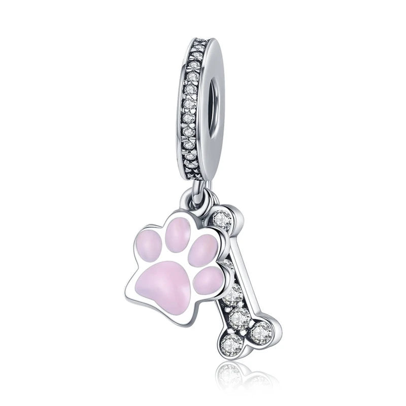 Hot Sale Dog Heart Charm Beads Pendant Fit Original Bracelet Bangle DIY Necklace For Women Girls Wedding Party Jewelry Gifts
