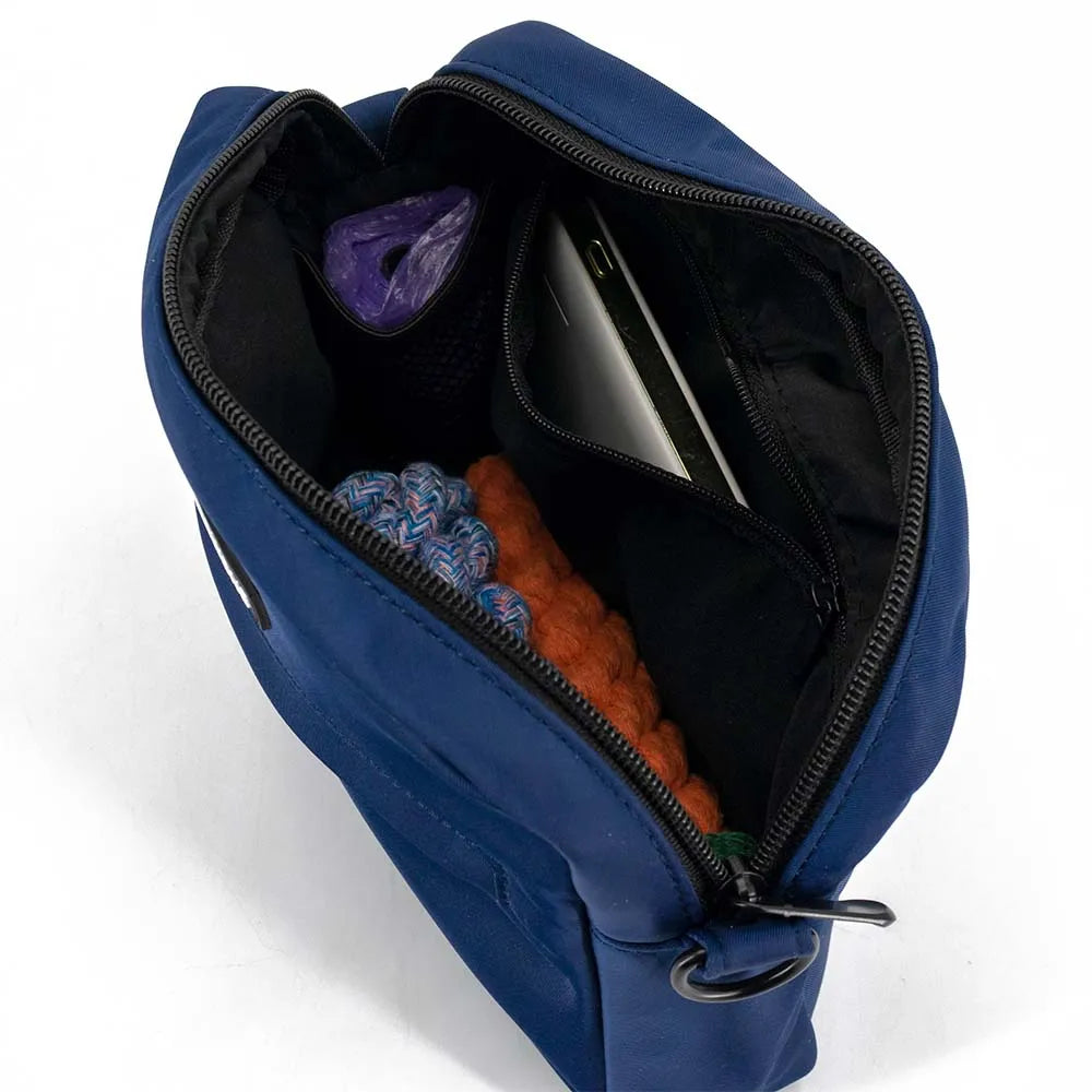 Dog Treat Pouch Waterproof Pet Training Treat Pouch Built-in Poop Bag Dispenser with Adjustable Shoulder Strap for Training