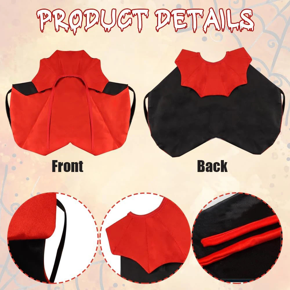 Halloween Pet Cosplay Vampire Costumes for Small Cats Dogs Cape Kitten Puppy Dress Kawaii Clothes Holiday Photo Props Gift