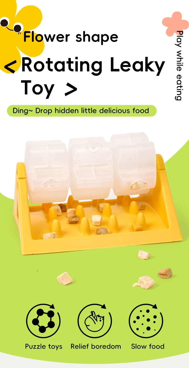 Pet Slow Feeder Dog Puzzle Feeder Treat Dispensing Toy for Dogs cats Training Interactive Rotating Food Toys Fun Pet Supplies