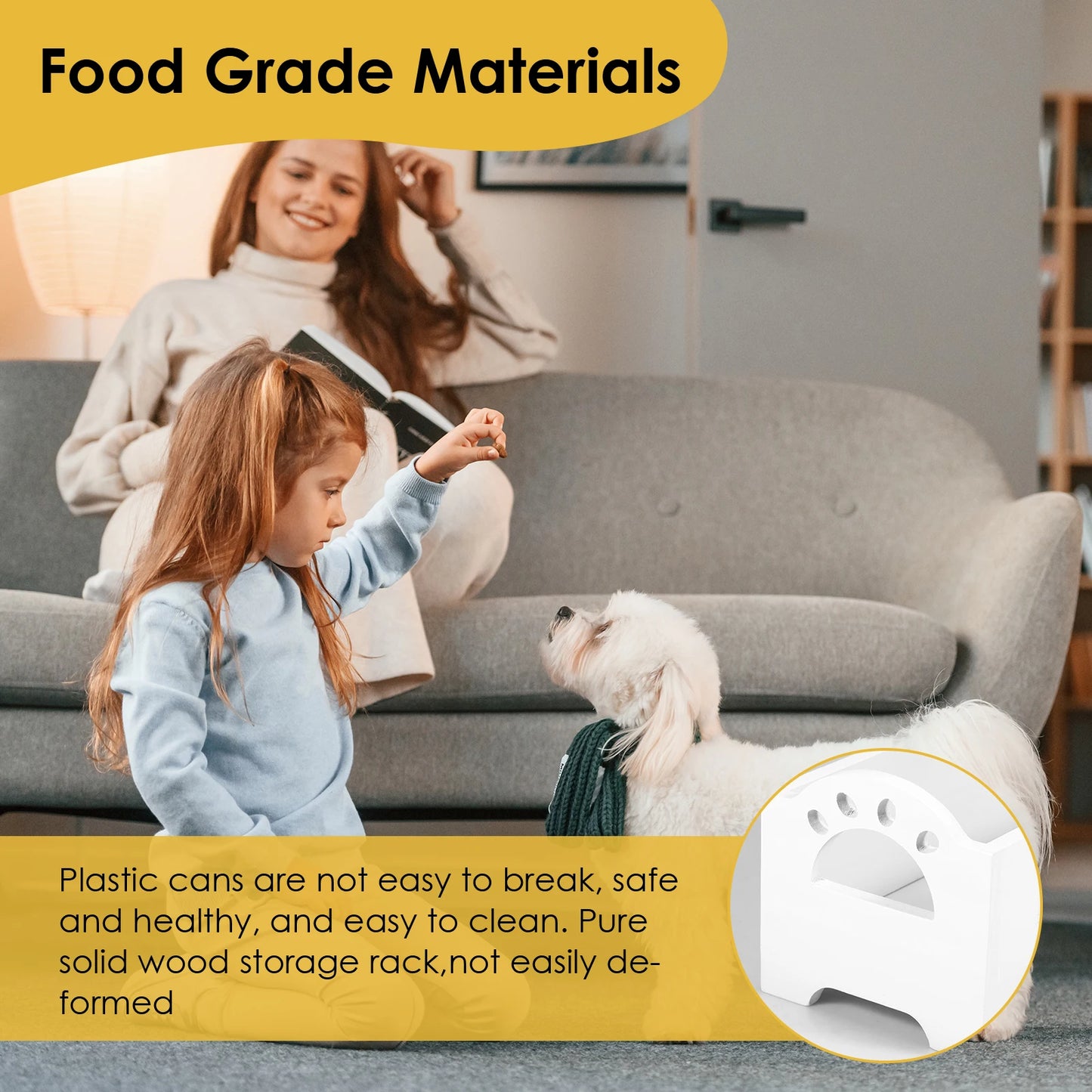 3Pcs Pet Food Storage Container Cat Dog Treat Jars With Wood Holder Pet Snack Storage Organizer For Dog Cookie Cat Treats NEW