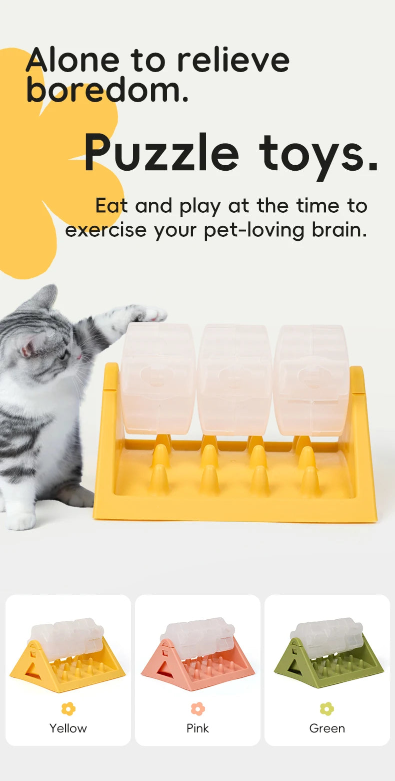 Pet Slow Feeder Dog Puzzle Feeder Treat Dispensing Toy for Dogs cats Training Interactive Rotating Food Toys Fun Pet Supplies