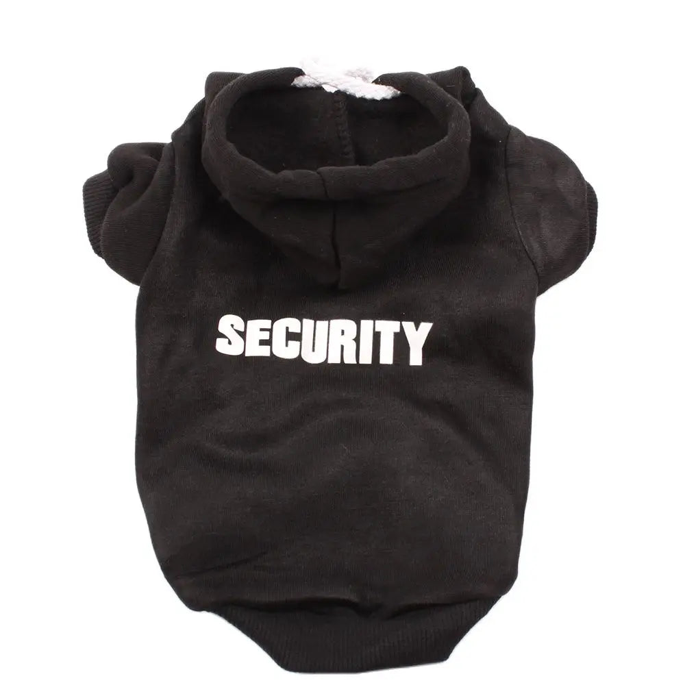 Dog Pet Hoodie Sweater SECURITY Design Cat Puppy Coat Jacket Autumn/Winter Clothes Apparel for Dogs Cats Small Medium