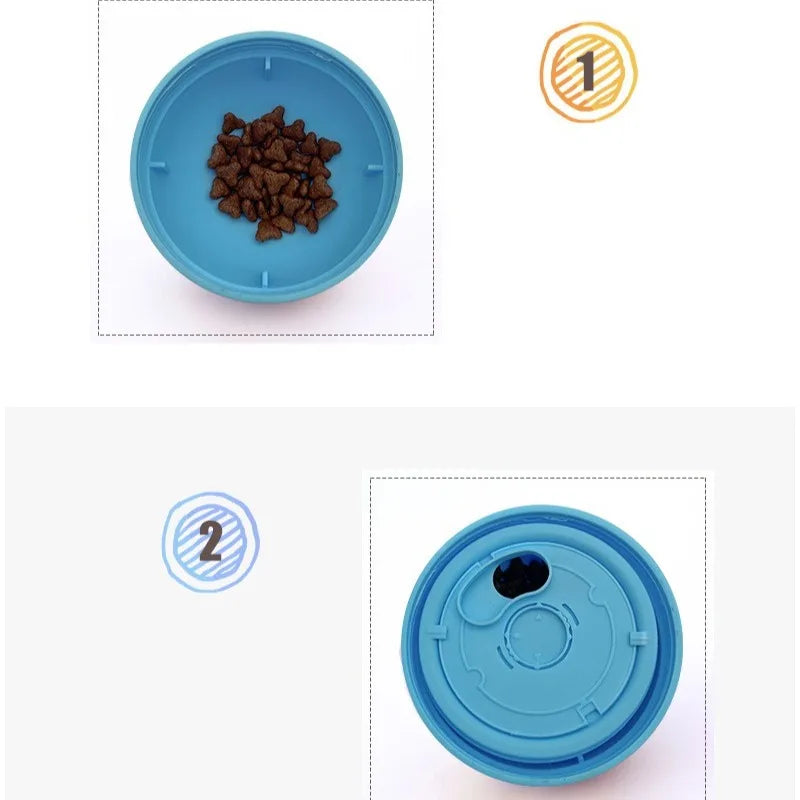 Interactive Food Dispensing Toy for Dogs Cats Adjustable Slow Feeder Anti-Choke Treat Ball IQ Training Educational Puzzle