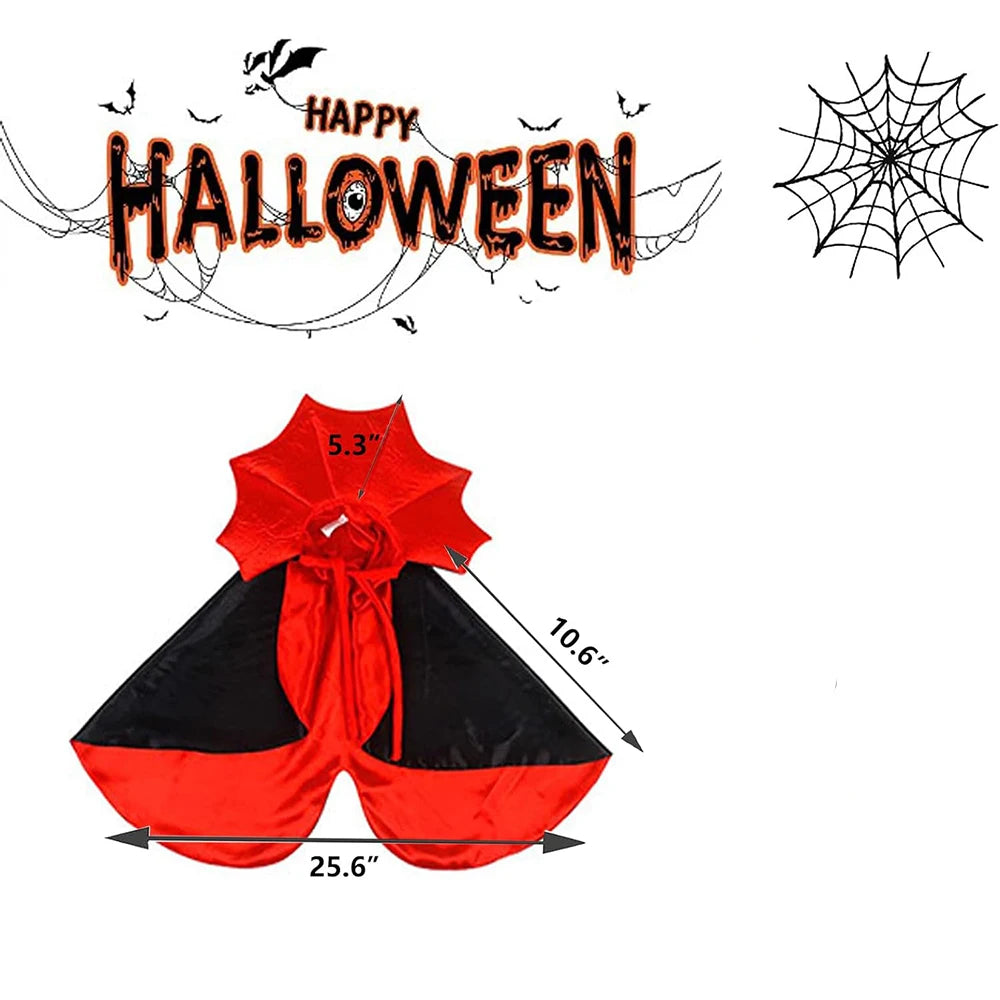 Halloween Pet Cosplay Vampire Costumes for Small Cats Dogs Cape Kitten Puppy Dress Kawaii Clothes Holiday Photo Props Gift