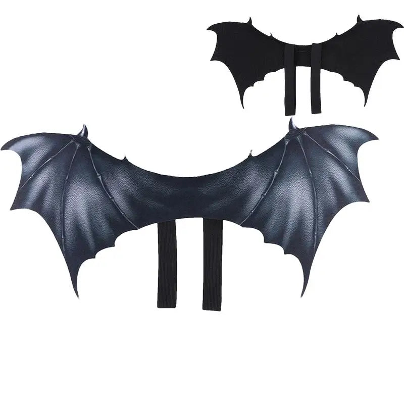 Pet Halloween Costume - Bat Wings Apparel for Dogs & Cats, Cute Cosplay Dress-Up Accessories, Black Winged Outfit