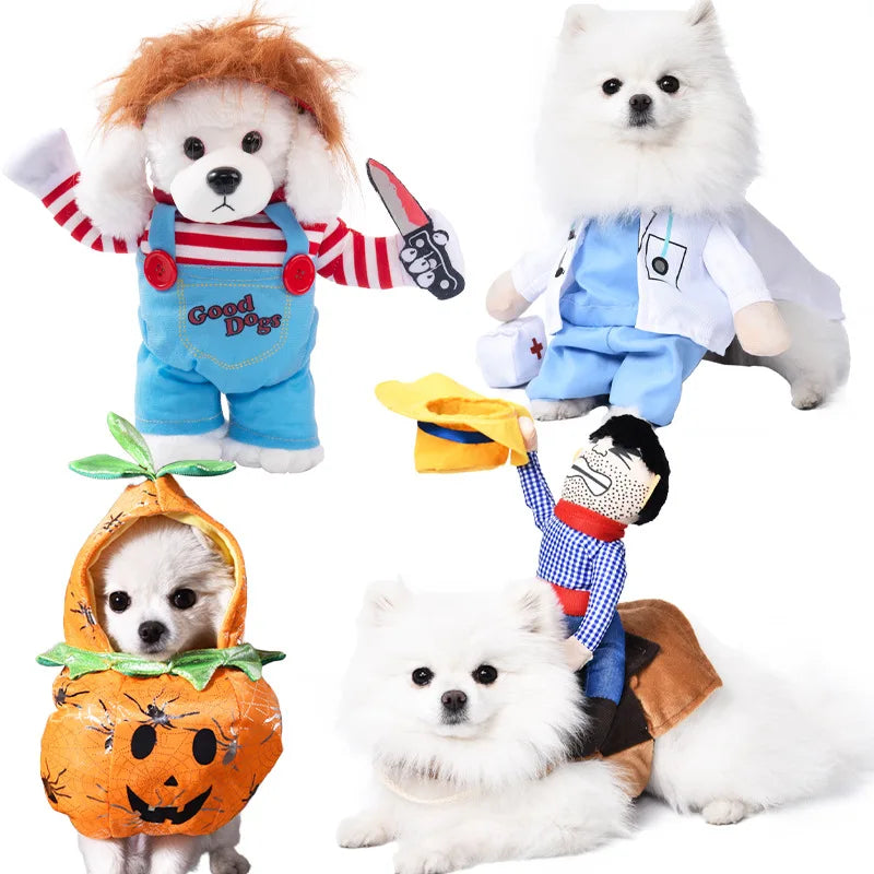 Halloween Dog Clothes Funny Pet Costume Small Dog Jacket Creative Outfit for Teddy Cats Costume Dog Clothes for Small Dogs