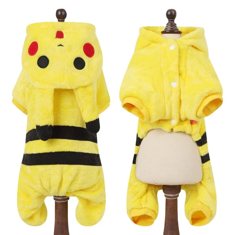 Halloween Pet Dog Clothes Soft Warm Fleece Dogs Jumpsuits Pet Clothing For Small Dogs Puppy Cats Hoodies Yorkshire Costume Coats
