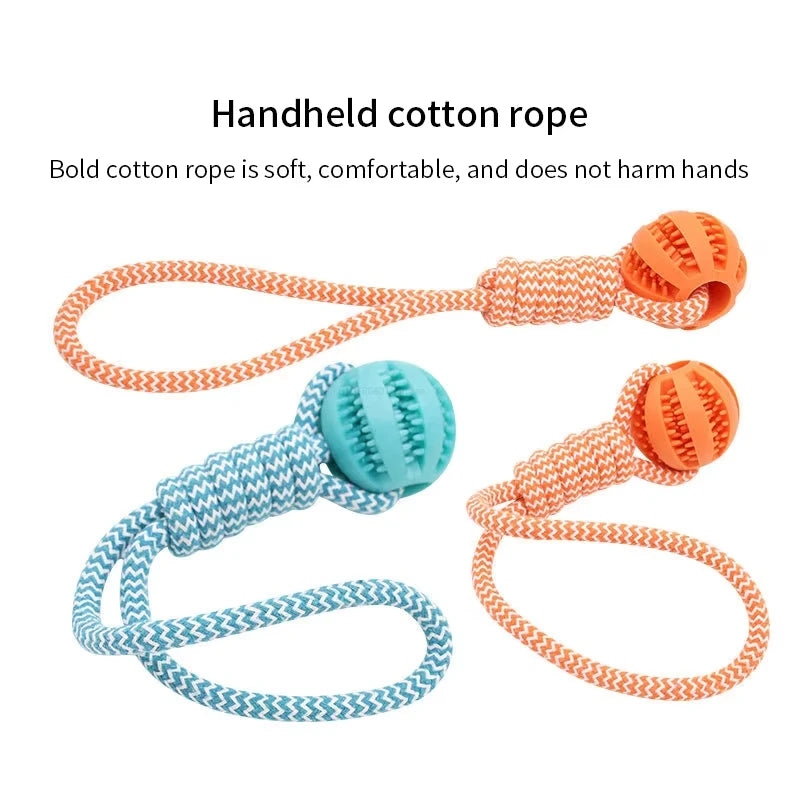 Dog Ball Toy with Rope Interactive Leaking Balls for Small Large Dogs Bite Resistant Chew Toys Puppy Training Pet Accessories
