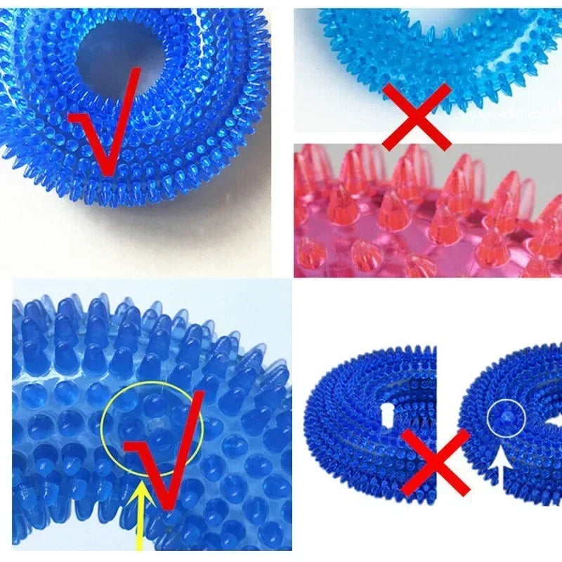 Durable TPR Chew Toy for Dogs - Interactive Thorn Barbed Design Promotes Dental Health & Bite Resistance