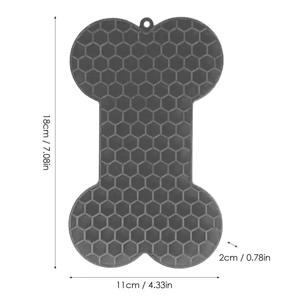 Bone-Shaped Silicone Dog Lick Pad - Relieve Boredom & Anxiety with Delicious Treats!
