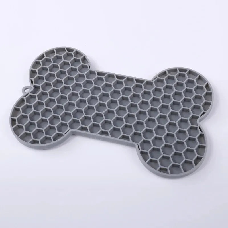Bone-Shaped Silicone Dog Lick Pad - Relieve Boredom & Anxiety with Delicious Treats!