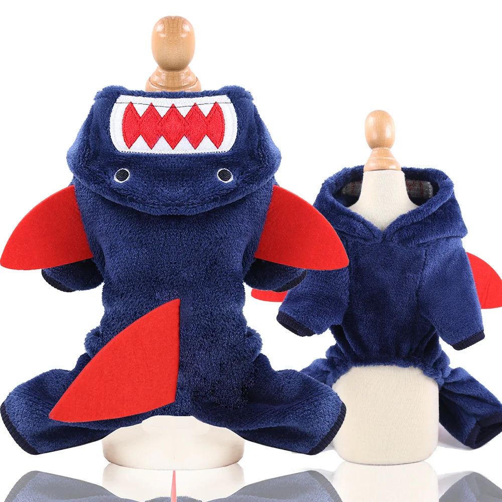 Halloween Pet Dog Clothes Soft Warm Fleece Dogs Jumpsuits Pet Clothing For Small Dogs Puppy Cats Hoodies Yorkshire Costume Coats