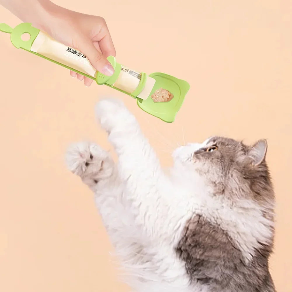 Feed Spoon Food Scoop Cat Treat Bars Squeezer Cereal Dispenser Puppy Kitten Snack Liquid Food Scoop Kitty Treat Accessories
