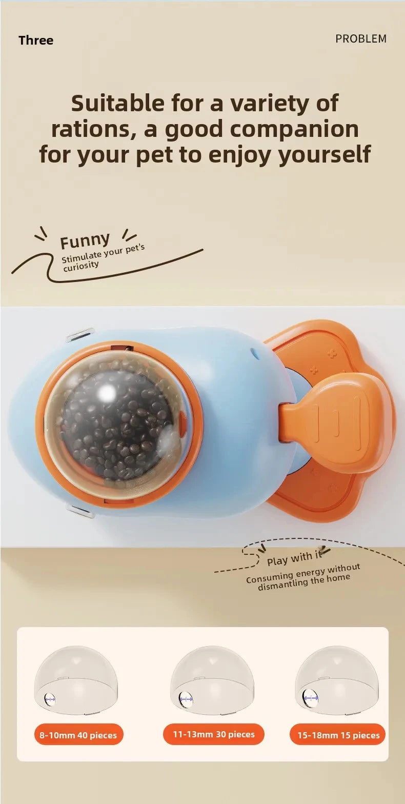 Dog Cat Treats Dispenser Toy Anti-Slip Slow Puzzle Interactive Treat Dispenser Automatic Feeder Toys for Pet Training Supplies