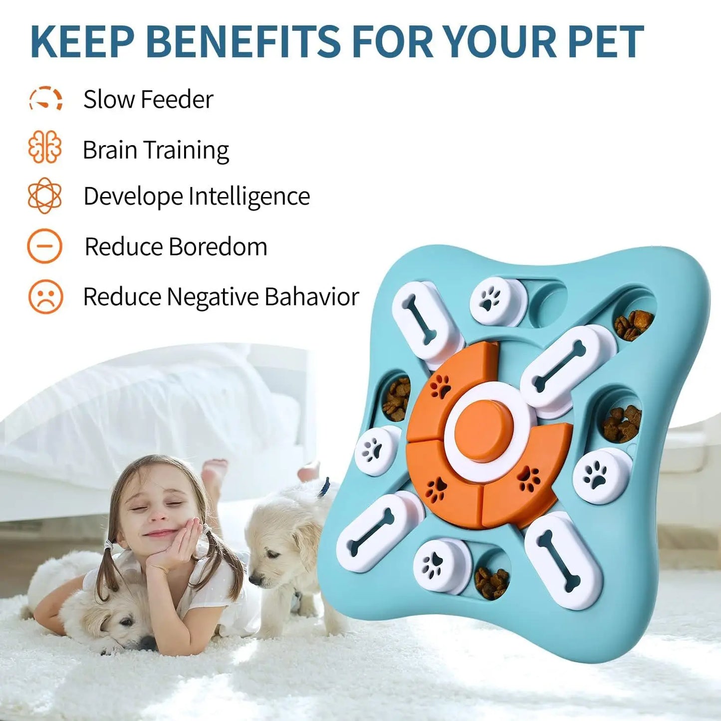 Dog Puzzle Toys for IQ Training & Mental Enrichment, Interactive Dog Toys for Large Medium Small Dogs,Dog Treat Puzzle Dispensin