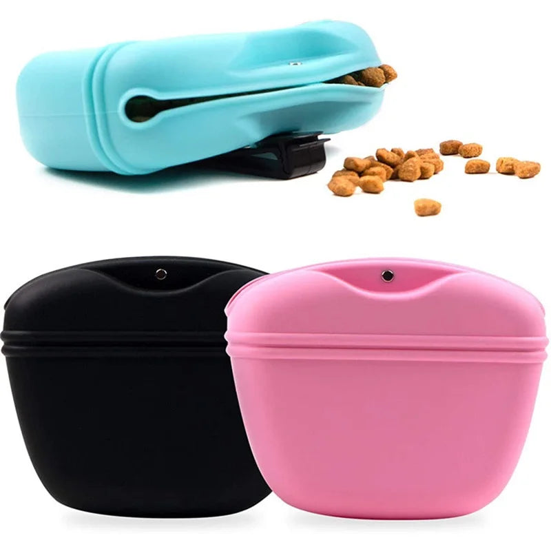 Silicone Dog Treat Bag Pet Portable Dog Training Waist Bag Outdoor Feeder Puppy Snack Pouch Food Reward Storage Bag Pet Supplies