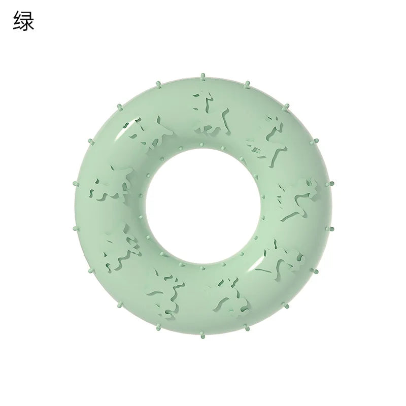 Dog Chew Toys for Cleaning Teeth Pink Soft Rubber Bone Funny Ball Interactive Donut Treat for Small Medium Dogs Pet Gifts