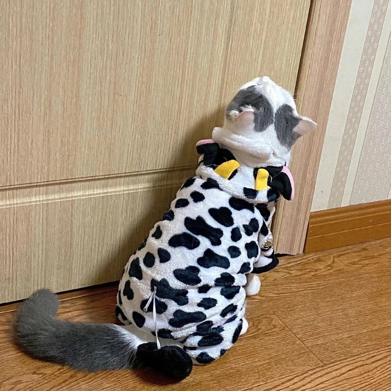 Halloween Pet Dog Clothes Soft Warm Fleece Dogs Jumpsuits Pet Clothing For Small Dogs Puppy Cats Hoodies Yorkshire Costume Coats