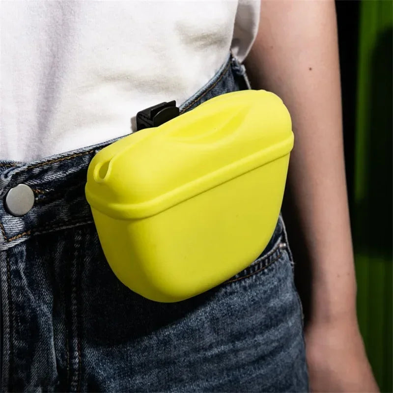 Silicone Dog Treat Bag Pet Portable Dog Training Waist Bag Outdoor Feeder Puppy Snack Pouch Food Reward Storage Bag Pet Supplies
