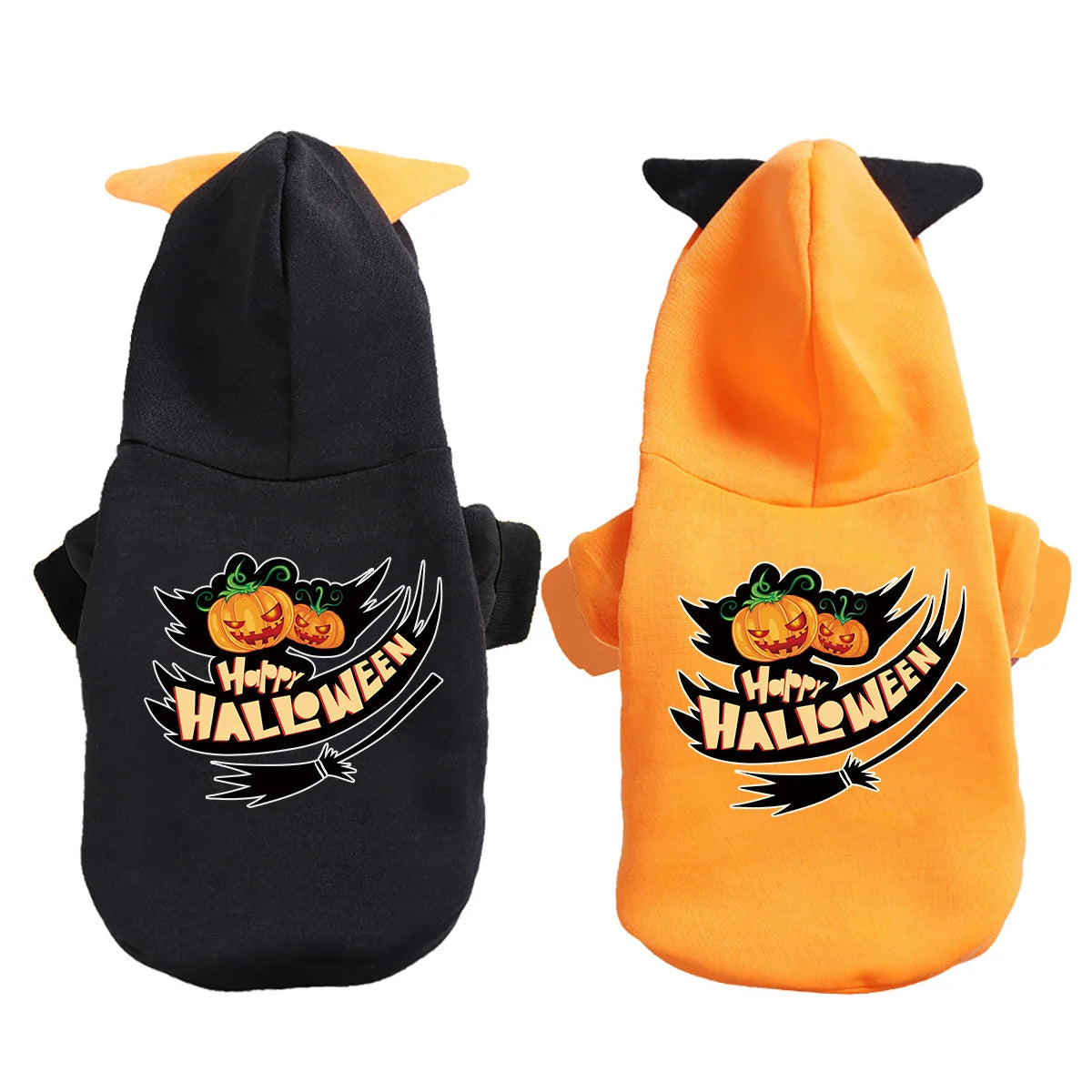 Halloween Cartoon Print pet Sports Hoodie Sweatshirt Cat Dog Holiday Costume Small and Medium Pet Costumes (Halloween 11)