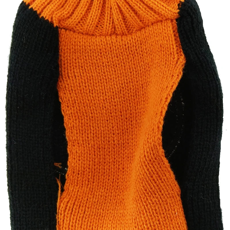 Halloween Dog Sweater Costume Skull Pumpkin Holiday Clothes Chihuahua Teddy for Small Medium Large Dog Cat Autumn Winter Warm