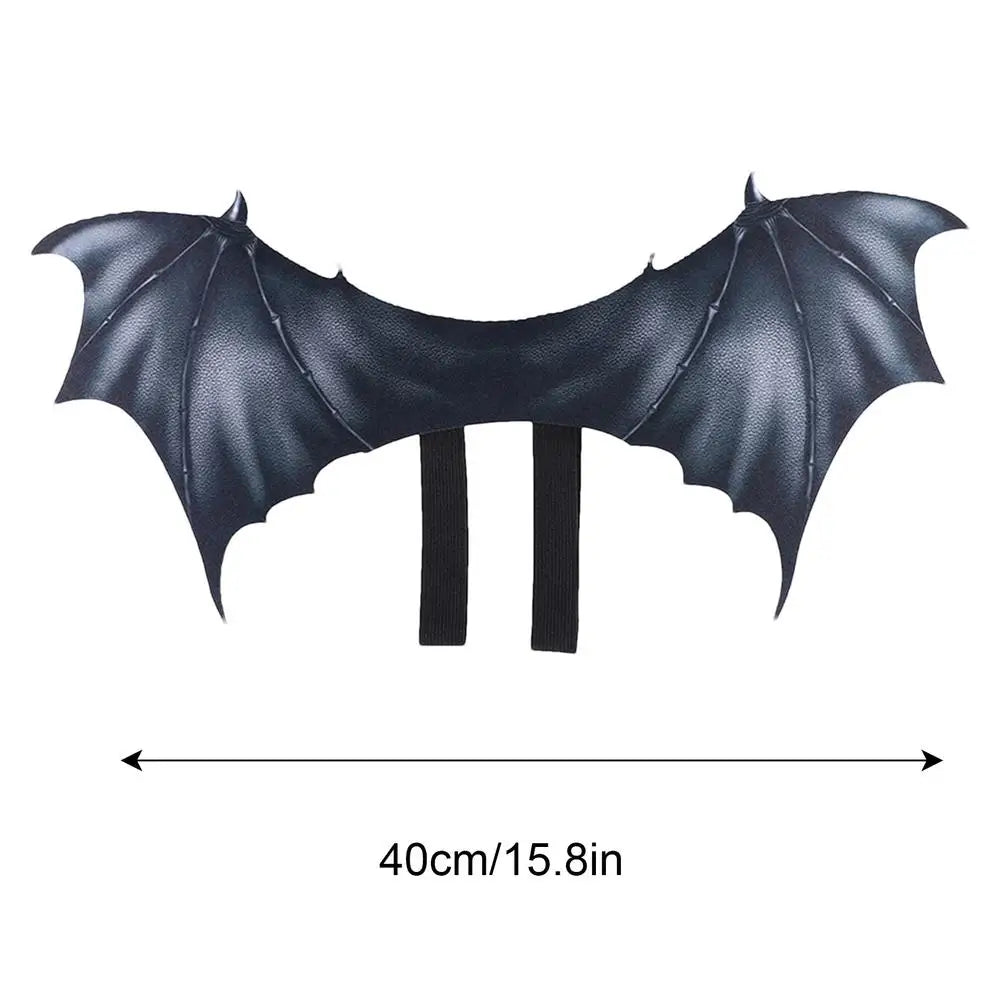 Pet Halloween Costume - Bat Wings Apparel for Dogs & Cats, Cute Cosplay Dress-Up Accessories, Black Winged Outfit