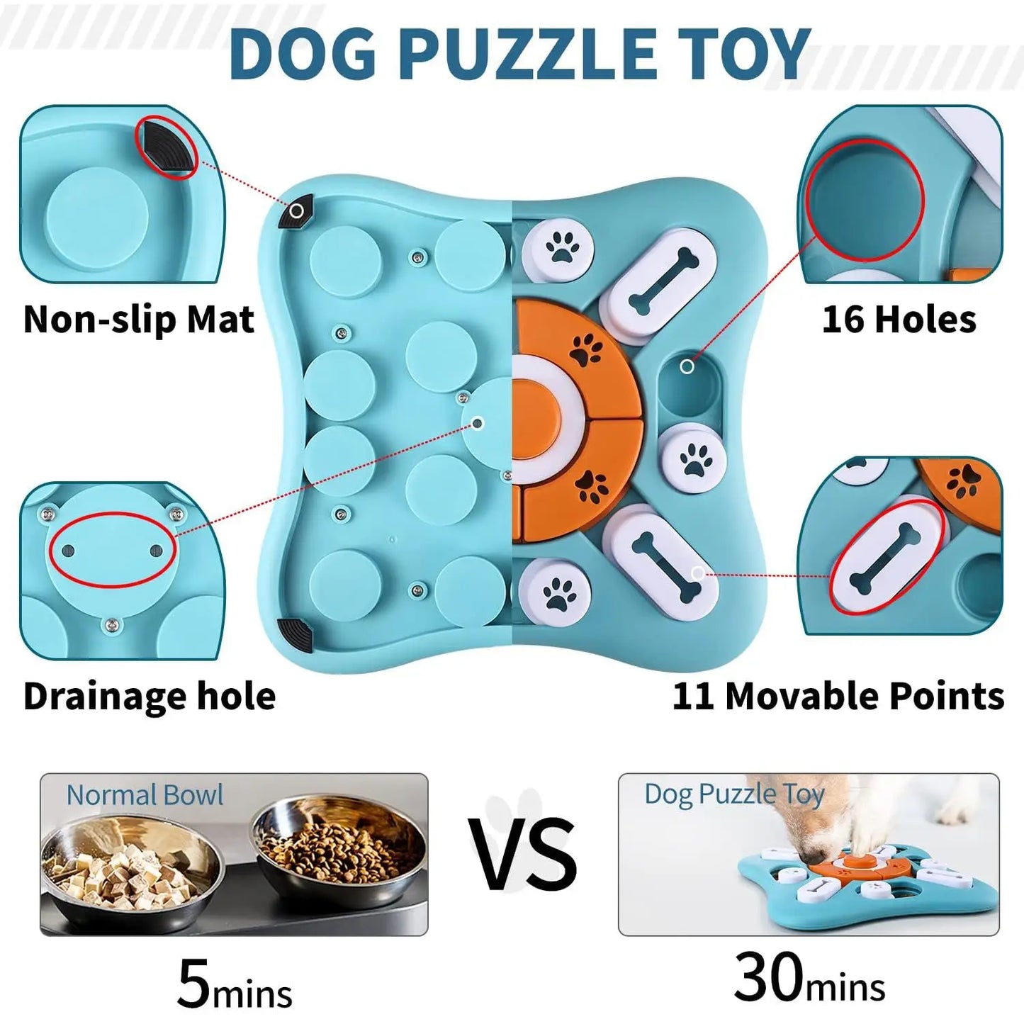 Dog Puzzle Toys for IQ Training & Mental Enrichment, Interactive Dog Toys for Large Medium Small Dogs,Dog Treat Puzzle Dispensin