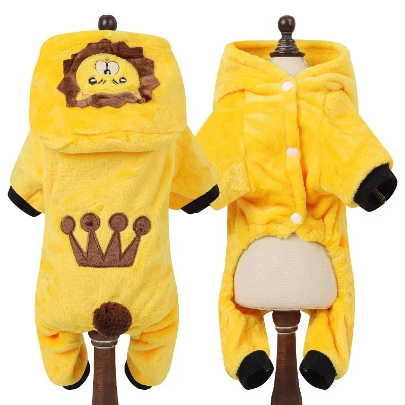 Halloween Pet Dog Clothes Soft Warm Fleece Dogs Jumpsuits Pet Clothing For Small Dogs Puppy Cats Hoodies Yorkshire Costume Coats