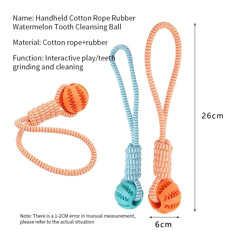 Dog Ball Toy with Rope Interactive Leaking Balls for Small Large Dogs Bite Resistant Chew Toys Puppy Training Pet Accessories