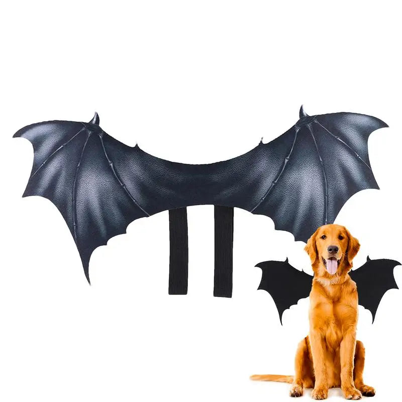 Pet Halloween Costume - Bat Wings Apparel for Dogs & Cats, Cute Cosplay Dress-Up Accessories, Black Winged Outfit