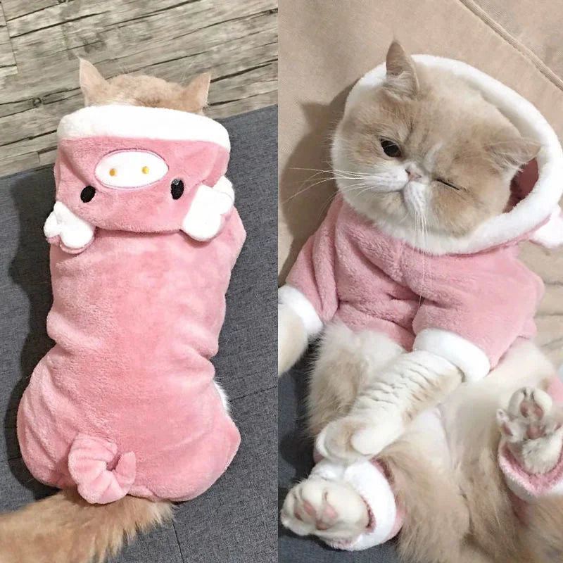 Halloween Pet Dog Clothes Soft Warm Fleece Dogs Jumpsuits Pet Clothing For Small Dogs Puppy Cats Hoodies Yorkshire Costume Coats