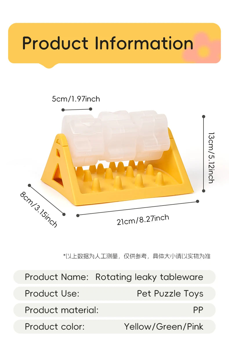 Pet Slow Feeder Dog Puzzle Feeder Treat Dispensing Toy for Dogs cats Training Interactive Rotating Food Toys Fun Pet Supplies