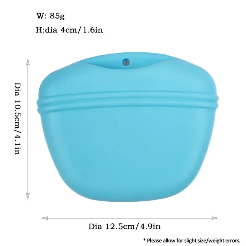 Silicone Dog Treat Bag Pet Portable Dog Training Waist Bag Outdoor Feeder Puppy Snack Pouch Food Reward Storage Bag Pet Supplies